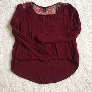 Sexy red long sleeve with lace !!